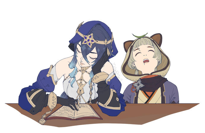 Layla and Sayu fanart (Genshin Impact)