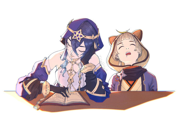 Layla and Sayu fanart (Genshin Impact)